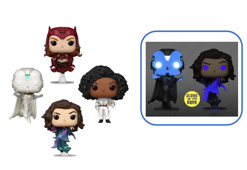 *PRÉ RESERVA* Funko POP! Marvel - Scarlet Witch, The Vision, Monica Rambeau, Agatha Harkness (GITD) - 4 Pack