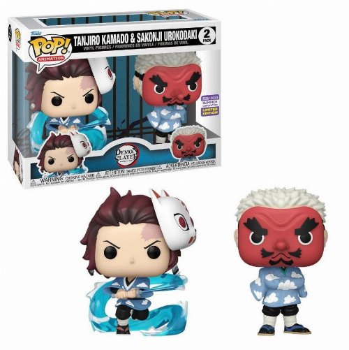 Funko POP! Animation: Demon Slayer - Kimetsu no Yaiba - Tanjiro Kamado &amp; Sakonji Urokodaki - 2Pack - SDCC 2023 Exclusive