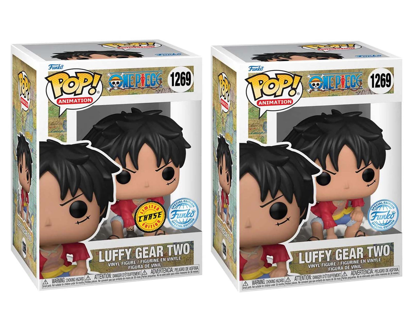 *PRÉ RESERVA* Funko POP! Animation: One Piece - Luffy Gear Two (with Haki Arm) (Funko Special Edition) (Chase) #1269 (1+1 Pack)