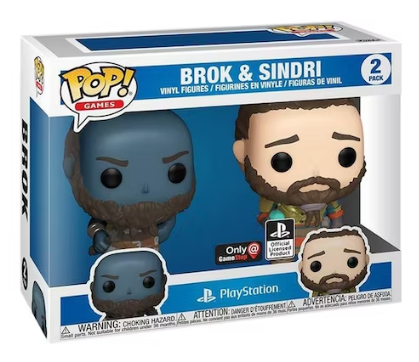 Funko POP! Games God Of War Brok & Sindri GameStop Exclusive 2 Pack *CAIXA COM ALGUM DESGASTE*