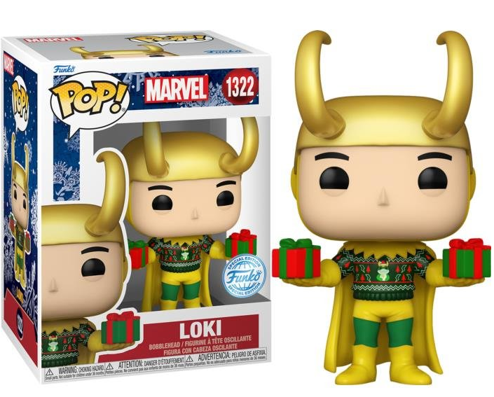 *PRÉ RESERVA* Funko POP! Marvel: Holiday - Loki with Sweater (Metallic) - 1322