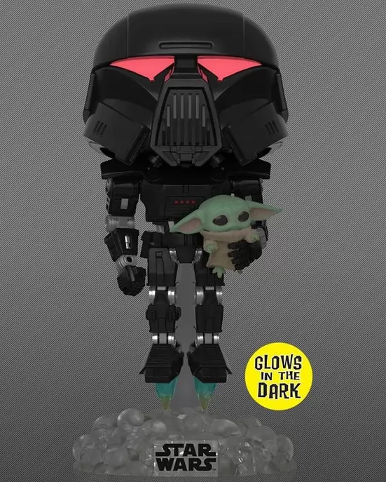 *PRÉ RESERVA* Funko POP! Star Wars: The Mandalorian - Dark Trooper with Grogu - GITD - Exclusive - 488