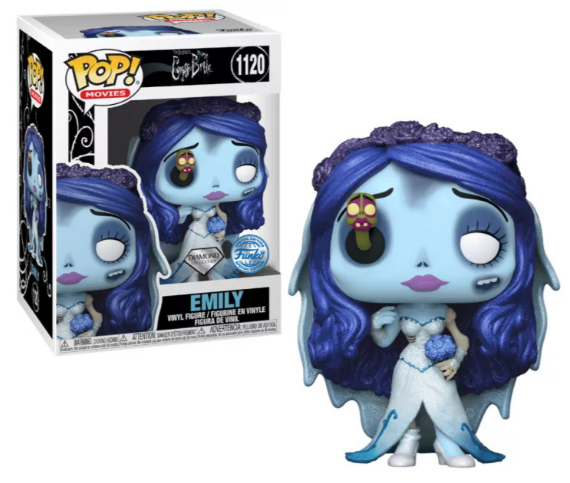 *PRÉ RESERVA* Funko POP! Movies: Corpse Bride - Emily with Maggot - Diamond Glitter - Exclusive - 1120