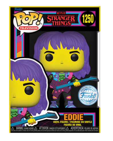 *PRÉ RESERVA* Funko POP! Television: Stranger Things - Hunter Eddie with Guitar - Black Light - Exclusive - 1250