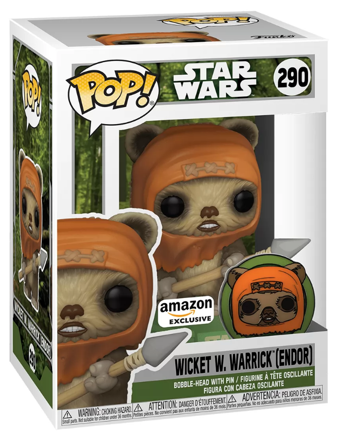 *PRÉ RESERVA* Funko POP! Star Wars - Wicket W. Warrick with Pin Amazon Exclusive - 290