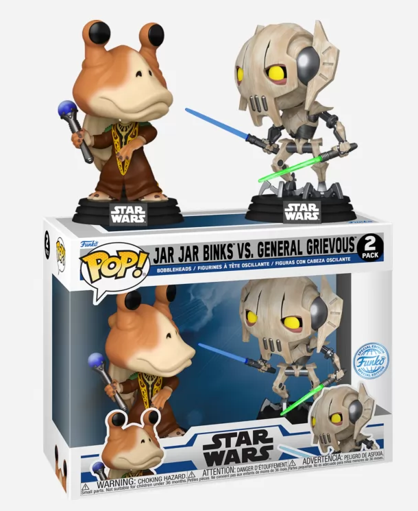 *PRÉ RESERVA* Funko POP! Star Wars - Jar Jar Binks Vs General Grievous Clone Wars Gamestop Exclusive 2 Pack