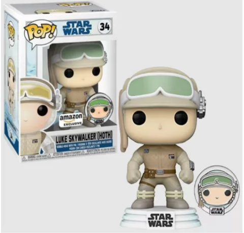 *PRÉ RESERVA* Funko POP! Star Wars - Luke Skywalker Hoth with Pin Amazon Exclusive - 34