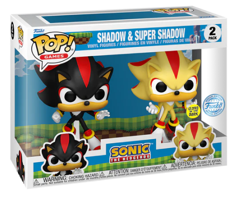 *PRÉ RESERVA* Funko POP! Games: Sonic the Hedgehog - Shadow and Super Shadow - GITD - 2 Pack