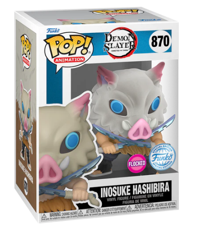 *PRÉ RESERVA* Funko Pop! Animation: Demon Slayer - Inosuke Hashibira Flocked Special Edition - 870