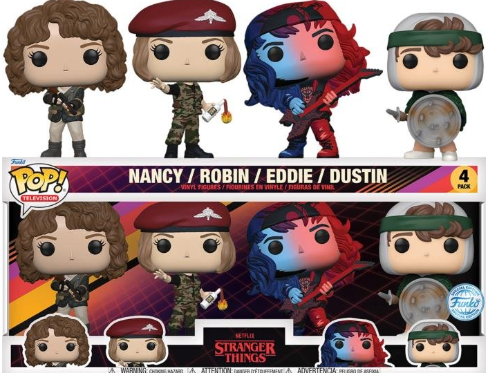 *PRÉ RESERVA* Funko POP! Stranger Things - Nancy, Robin, Eddie, Dustin 4-Pack