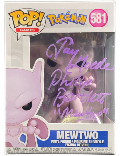 Funko Pop! Games: Pokémon - Mewtwo Signed Jay Goede Philip Bartlett OC COA - 581