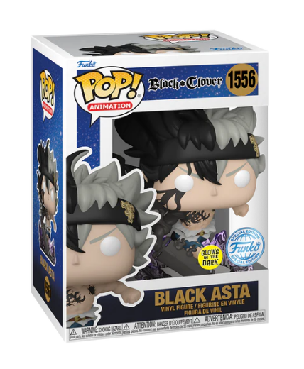 *PRÉ RESERVA* Funko POP! Animation: Black Clover - Black Asta - GITD - Exclusive - 1556