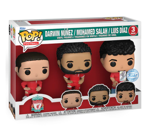 *PRÉ RESERVA* Funko Pop! Football - LIVERPOOL FC - Darwin Nunez / Mohamed Salah / Luis Diaz - 3 Pack