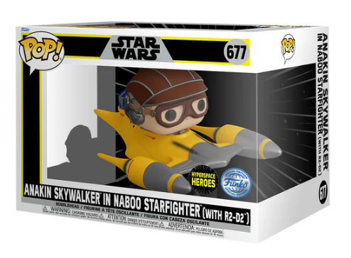 *PRÉ RESERVA* Funko POP! Rides: Star Wars - Anakin Skywalker in Naboo Starfighter with R2-D2 - 677