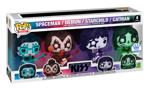 *PRÉ RESERVA* Funko Pop! KISS - Spaceman Demon Starchild Catman 4Pk Color Spotlight