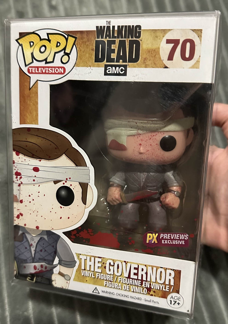 Funko POP! Walking Dead - The Governor Bandage Bloody PX Previews - 70 *Marcas de desgaste na caixa*