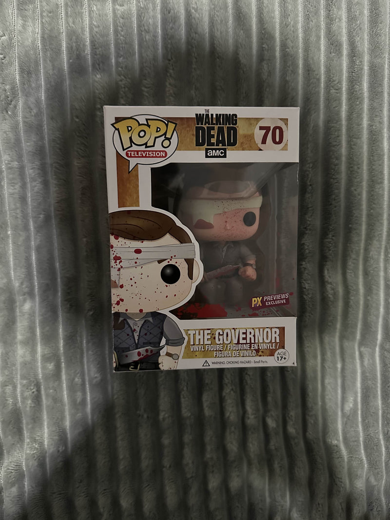 Funko POP! Walking Dead - The Governor Bandage Bloody PX Previews - 70 *Marcas de desgaste na caixa*