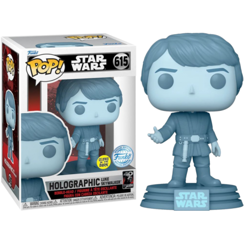 *PRÉ RESERVA* Funko POP! Star Wars Episode VI: Return of the Jedi - Holographic Luke Skywalker - 40th Anniversary - GITD - Exclusive - 615