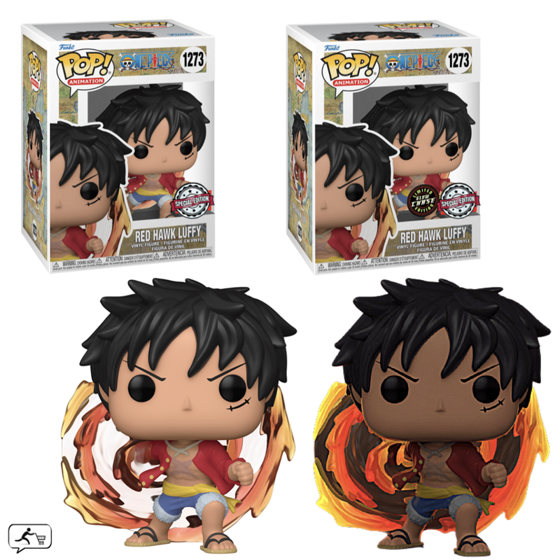 *PRÉ RESERVA* Funko POP One Piece - Red Hawk Luffy (Glow Chase) (Funko Special Edition) - 1273 (1+1 Pack)